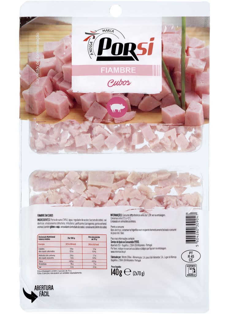 PorSi - Fiambre cubos, 2x70g