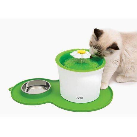 Catit Flower Fountain and Placemat Kit (purrfect dining experience)