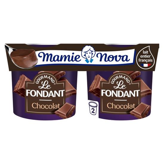 Crème dessert fondant chocolat MAMIE NOVA - les 2 pots de 150g