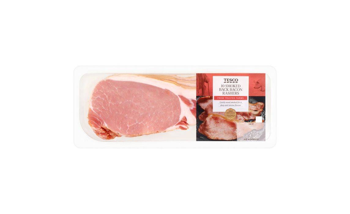 Tesco 10 Smoked Back Bacon Rashers 300g (387267)