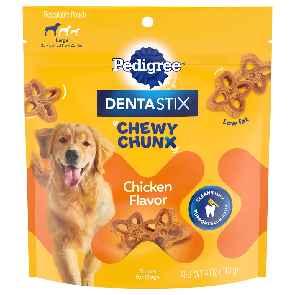 Pedigree Dentastix Chewy Chunx Chicken Flavor Treats For Dogs (4 oz)