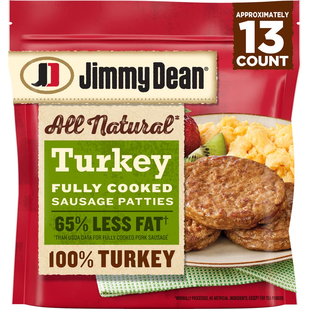 Jimmy Dean New! All Natural Fully Cooked Turkey Sausage Patties (18.3 oz)