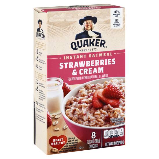 Quaker Strawberries & Cream Flavor Instant Oatmeal (8 ct)
