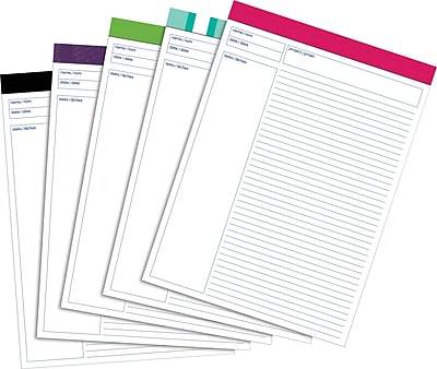 Staples® Notepads, 8-1/2 x 11-3/4, Project Ruled, Assorted Colors, 50 Sheets/Pad (20493V2)
