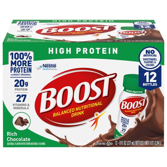 Boost High Protein Rich Chocolate Nutritional Drink (12 ct, 8 fl oz)