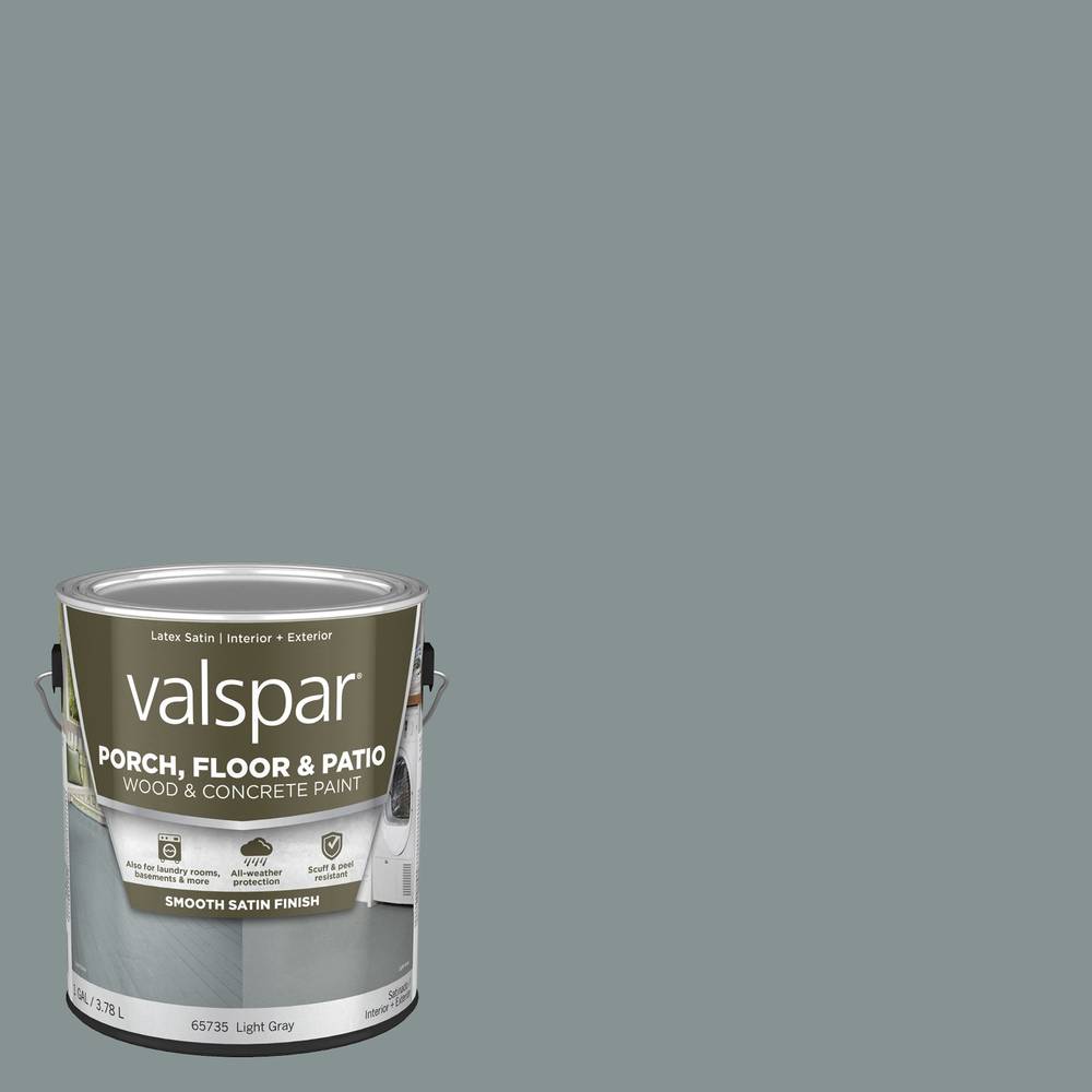 Valspar Light Gray Satin Interior/Exterior Porch and Floor paint (1-Gallon) | 009.0065735.007