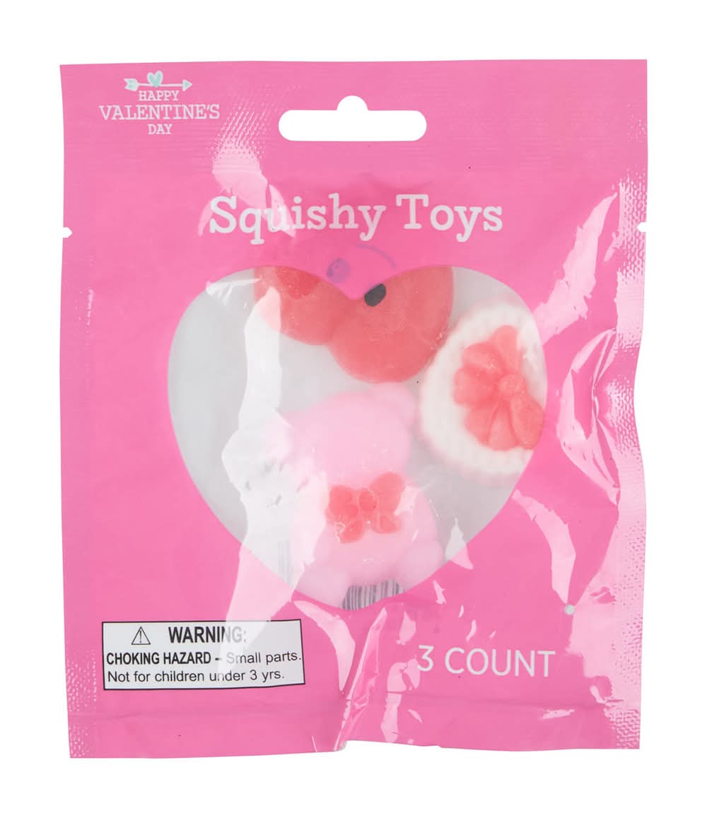 Happy Valentine'S Day Squishy Toys 3 Ct Assorted
