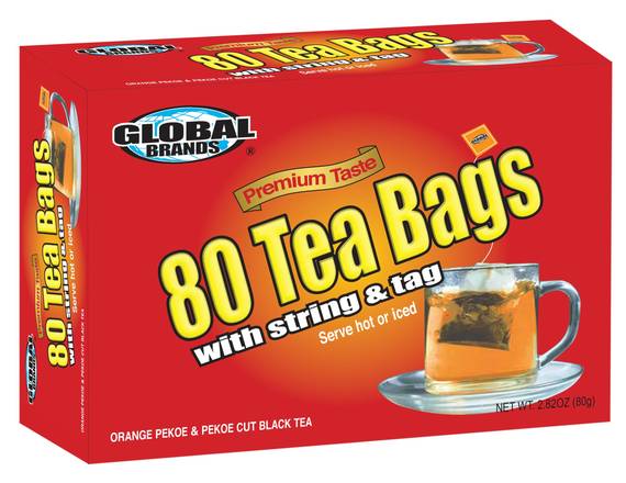 Global Brands Orange & Pekoe Tea Bags - 80 ct