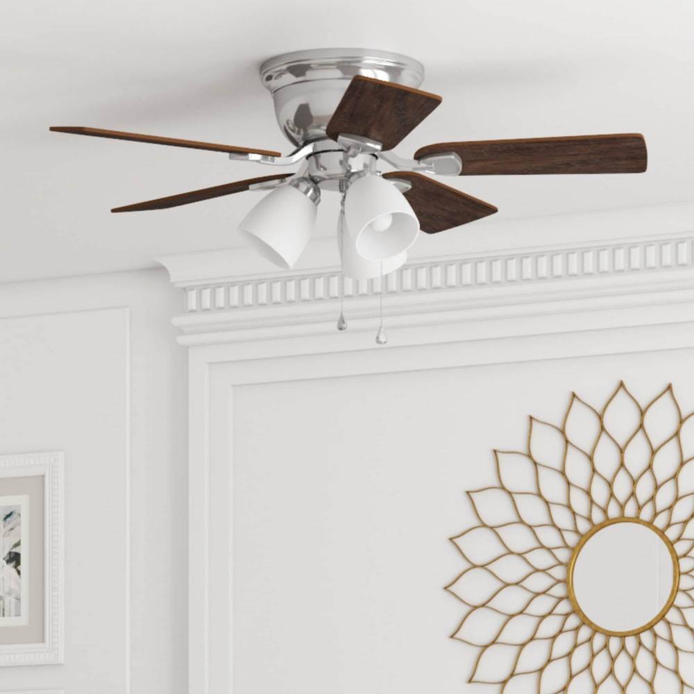 Harbor Breeze Centreville Indoor Flush Mount Ceiling Fan With Light, 42 in, Bronze