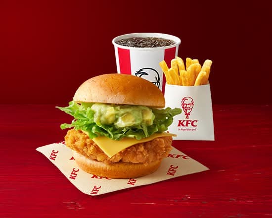 スパイシーアボカドフィレバーガーセット(ドリンク付き)Spicy Avocado & Fillet Combo
