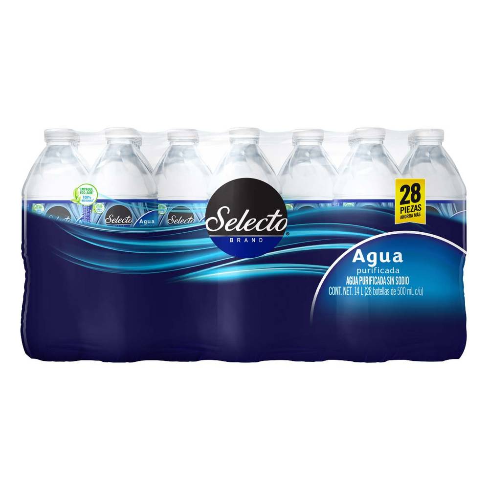 Selecto · Agua purificada sin sodio (28 x 500 ml)