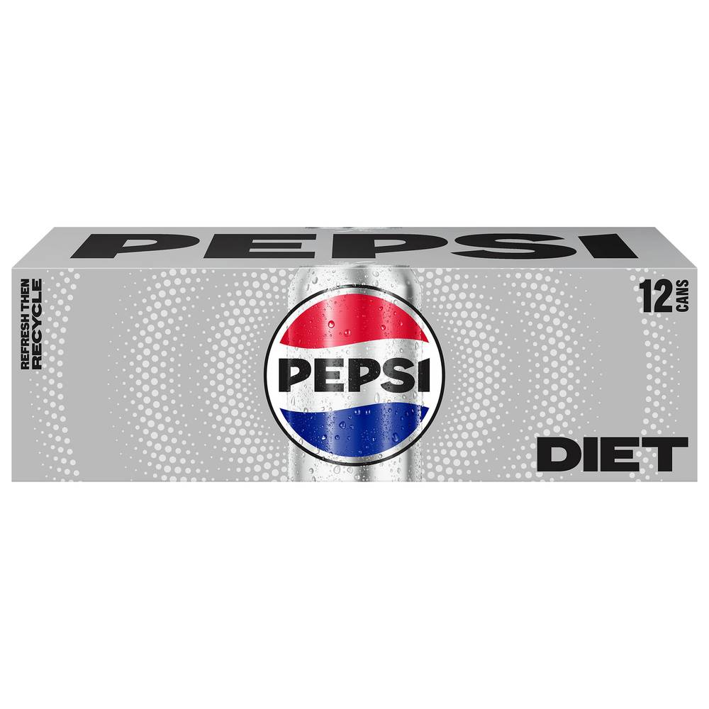 Pepsi Diet Cola Soda (12 ct, 12 fl oz)