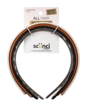 Scunci Savvy Value Thin Microsuede Headbands, Neutral (4 ct)