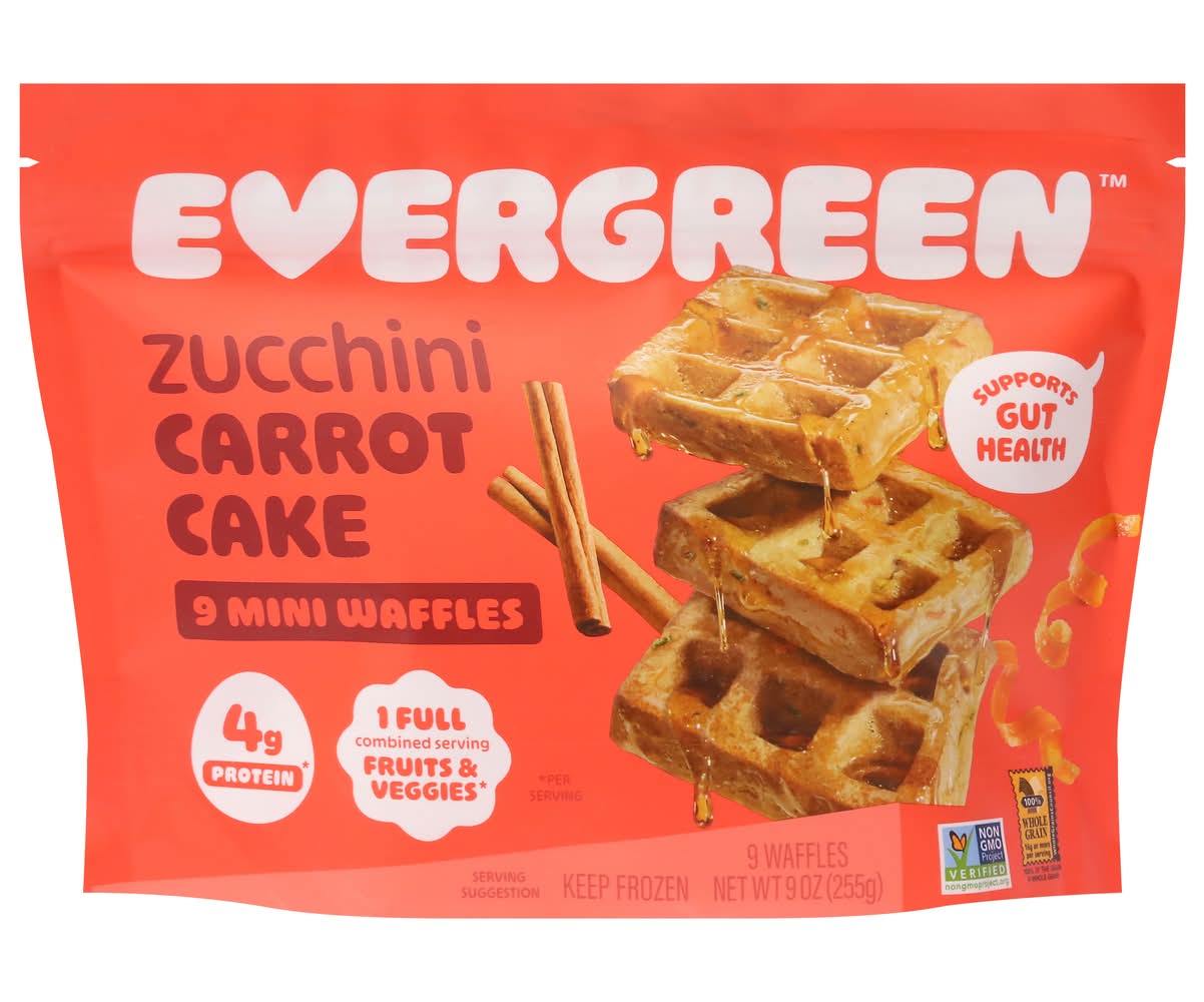 Evergreen Mini Waffles, Zucchini Carrot Cake (9 oz, 9 ct)