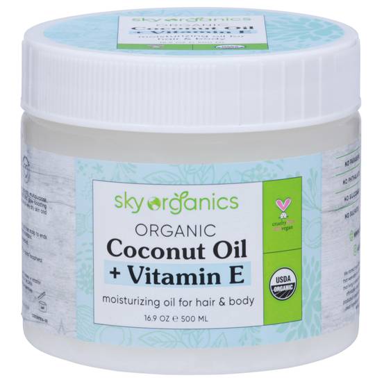 Sky Organics Extra Virgin Coconut Oil Infused With Vitamin E Hair & Body Moisturizer (16 oz.)
