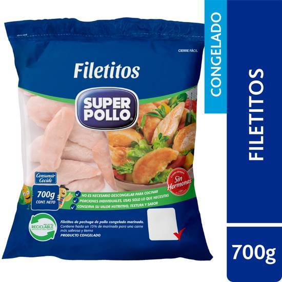 Super Pollo · Filetitos pechuga de pollo congelados (700 g)