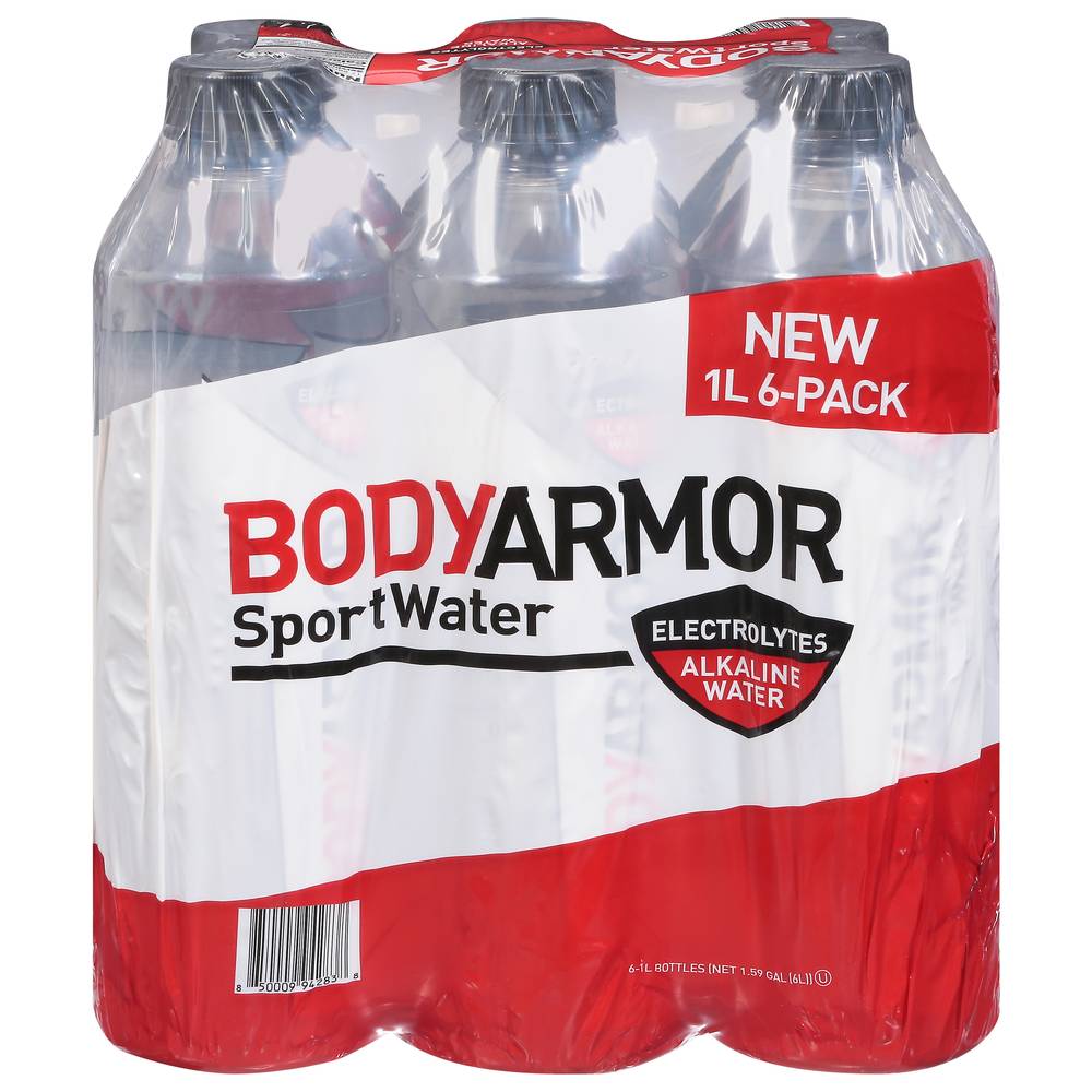 BODYARMOR Sport Water Alkaline Water Bottles (6 x 1 L)