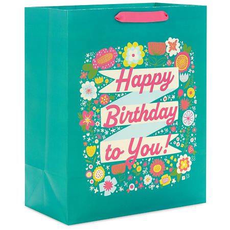 Hallmark Birthday Gift Bag (floral birthday banner)
