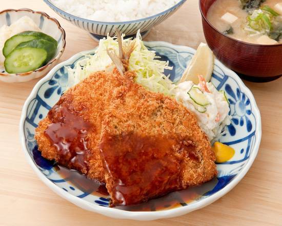 アジフライ定食（お新香・味噌汁付き）