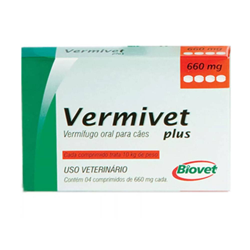 Biovet vermífugo vermivet plus (4 comprimidos de 660mg)