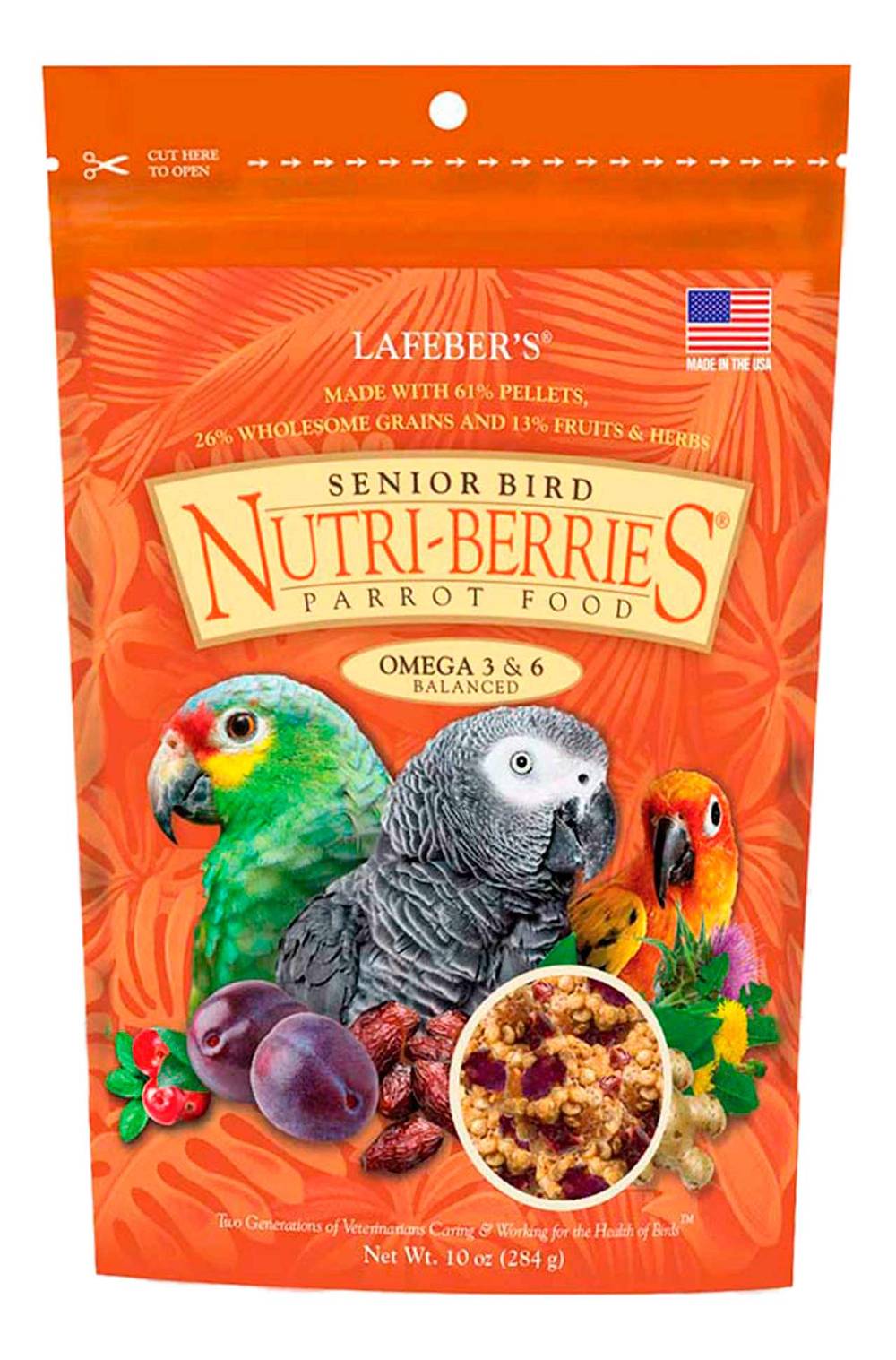 Lafeber Senior Bird Nutri-Berries for Senior Parrots, 10 Ounces