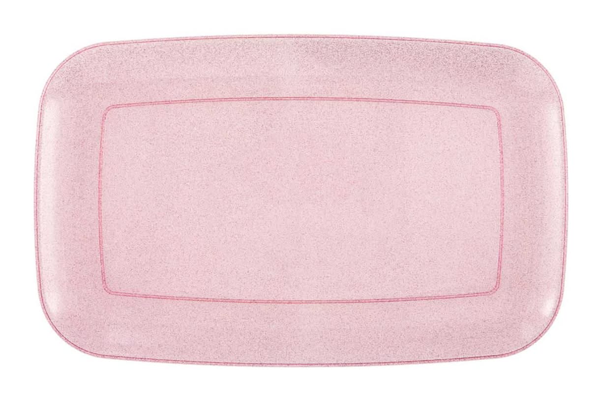 Pink Blue And Iridescent Glitter Plastic Serving Tray