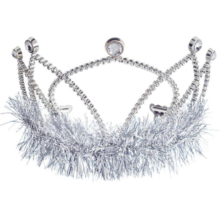 Party City Silver Rhinestone Tiara (female/silver)