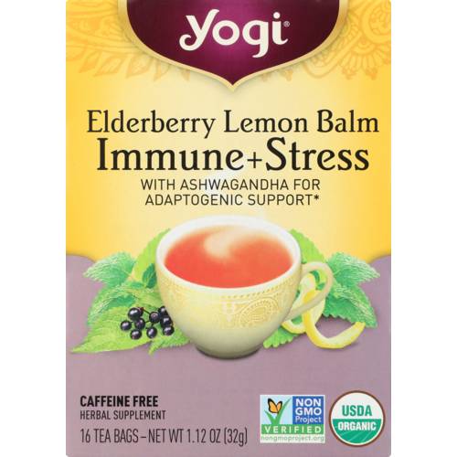 Yogi Tea Elderberry Lemon Balm Immune+Stress Tea