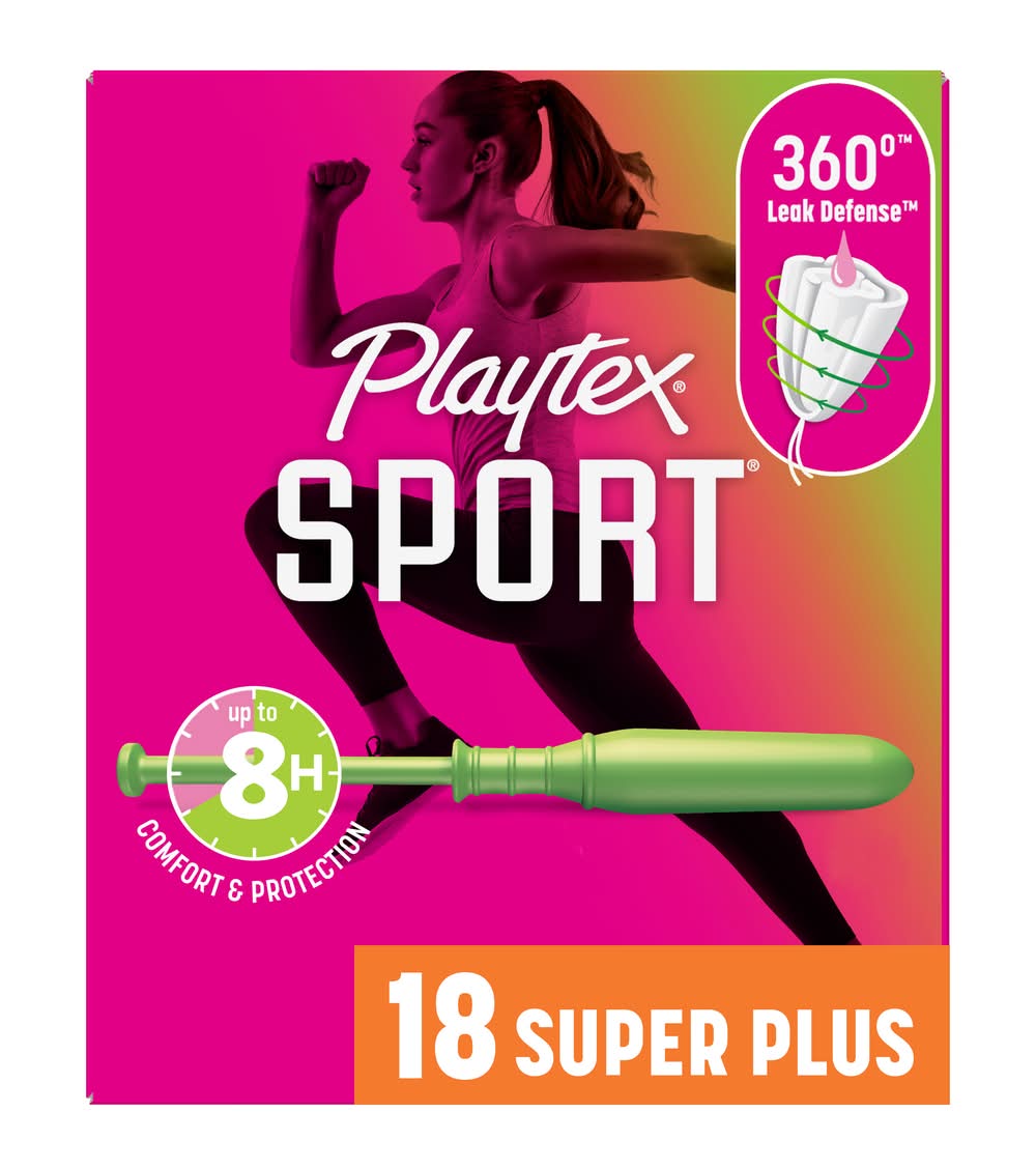 Playtex Sport Unscented Super Plus Plastic Tampons (1.1 oz)
