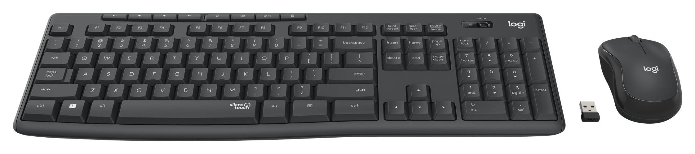 Logitech Mk295 Silent Wireless Keyboard & Optical Mouse Combo, Black