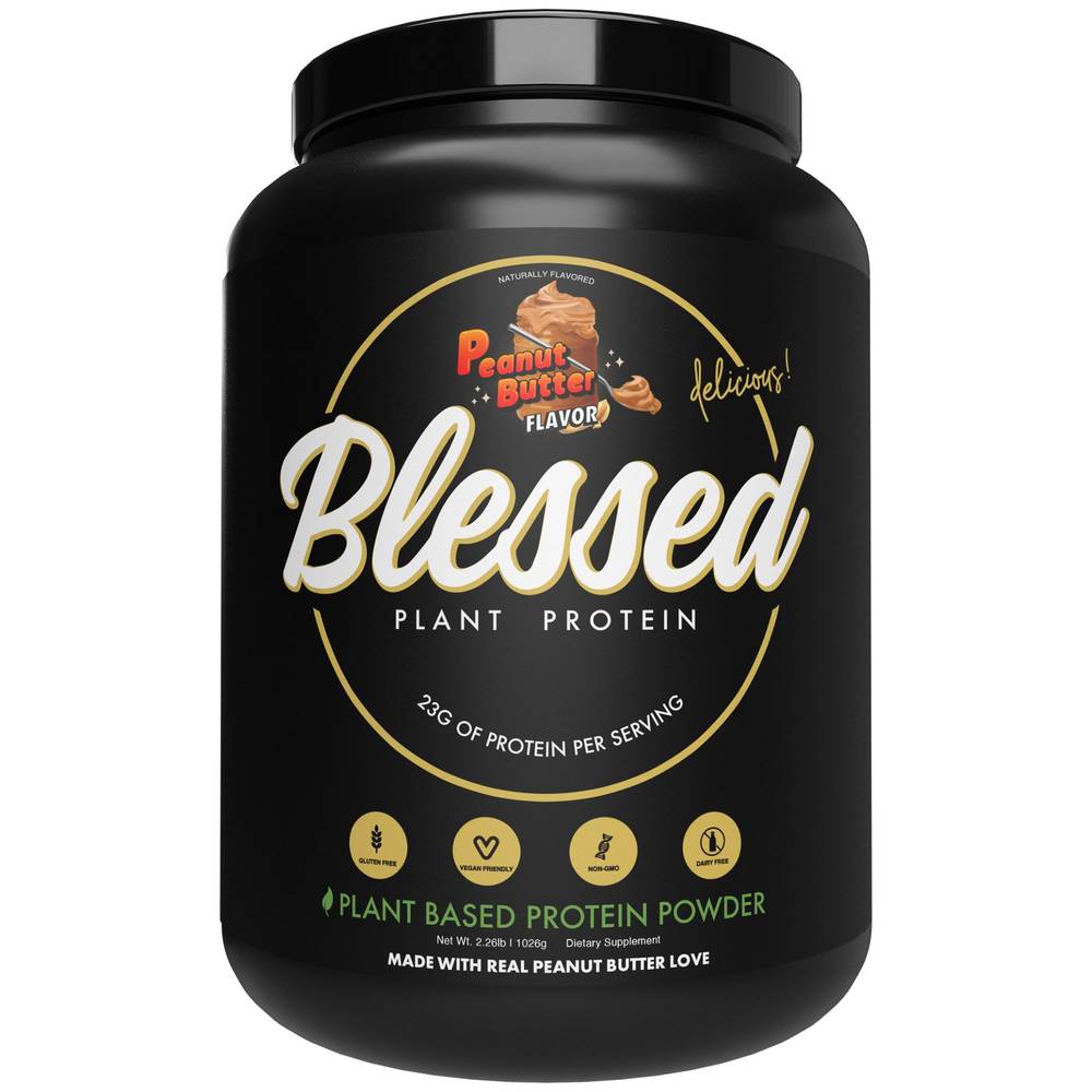 Blessed Vegan Plant Based Pea Protein Isolate Dietary Supplement, Peanut Butter Cups (2.3 lbs)