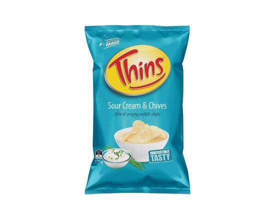 Thins Sour Cream and Chives Chips 175g