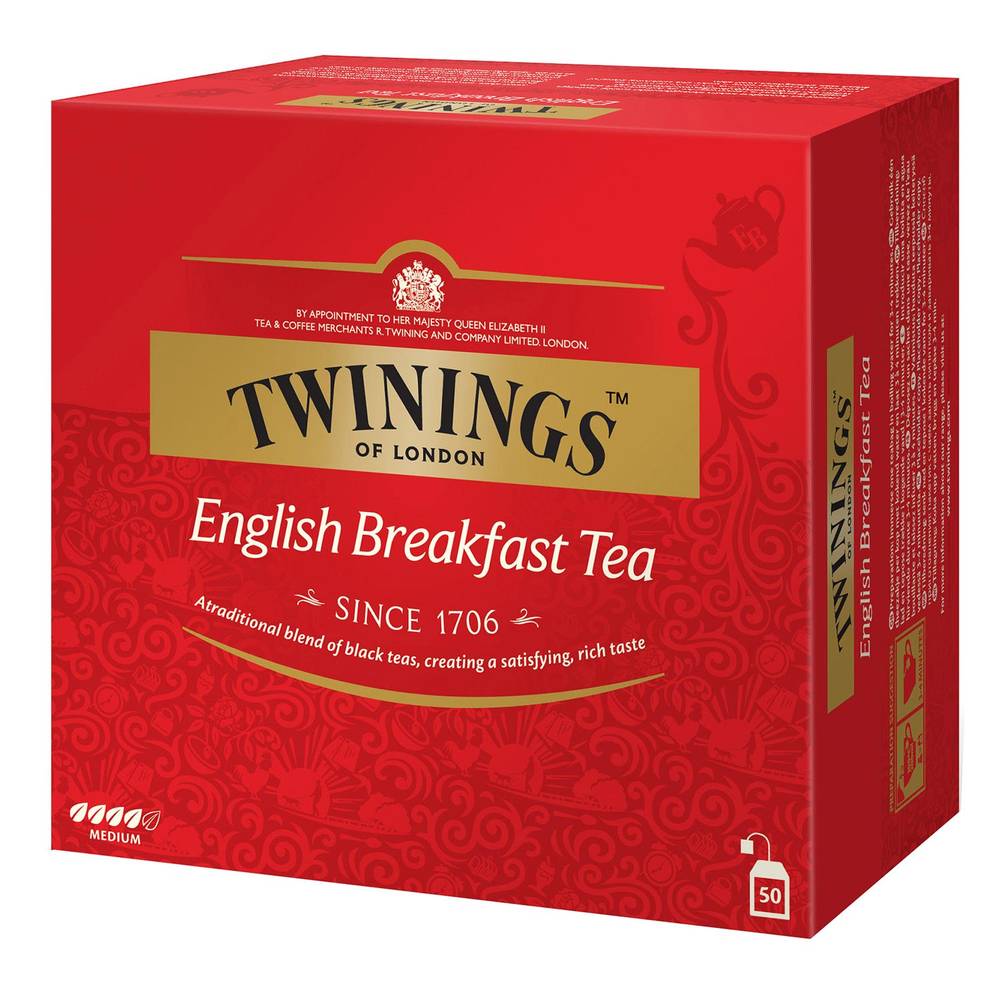Twinings té english breakfast (50 pack)