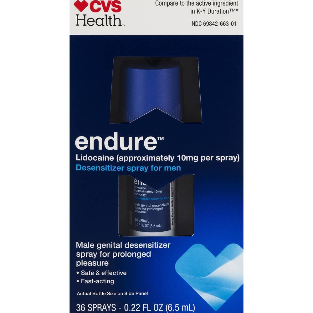 Endure Licocaine Men'S Desensitizing Spray, 0.22 Fl Oz