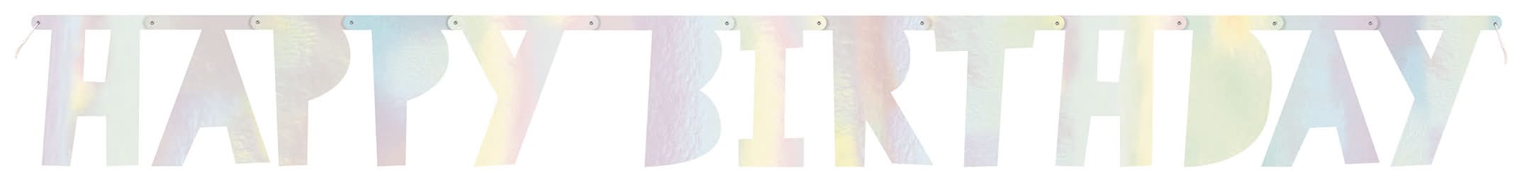 Jumbo Iridescent Foil Happy Birthday Banner 8.5ft