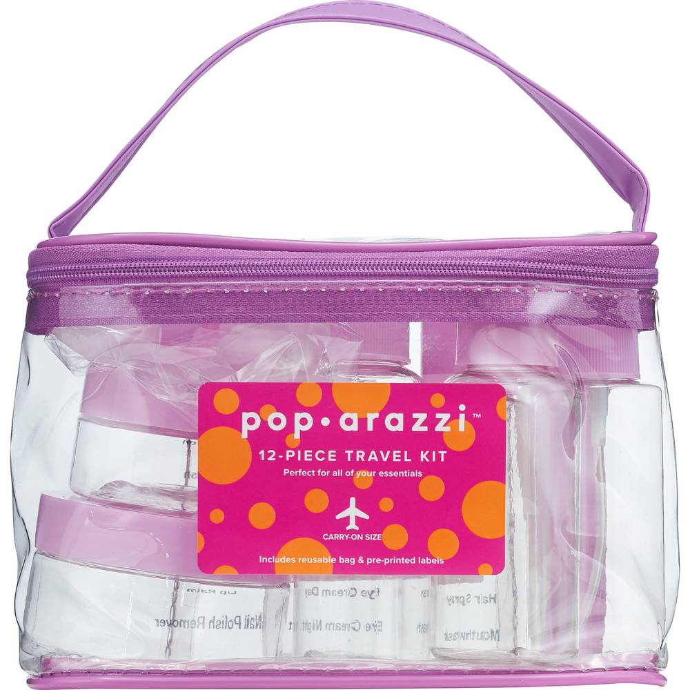 Pop-Arazzi Travel Kit, Clear, 12 Ct