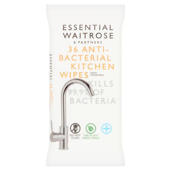 Essential Waitrose Anti-Bacterial Kitchen Wipes (36 ct)