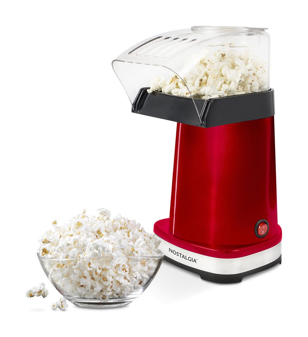 Nostalgia · Máquina de palomitas con tapa medidora, 22.9x12.5x28.9 cm, rojo