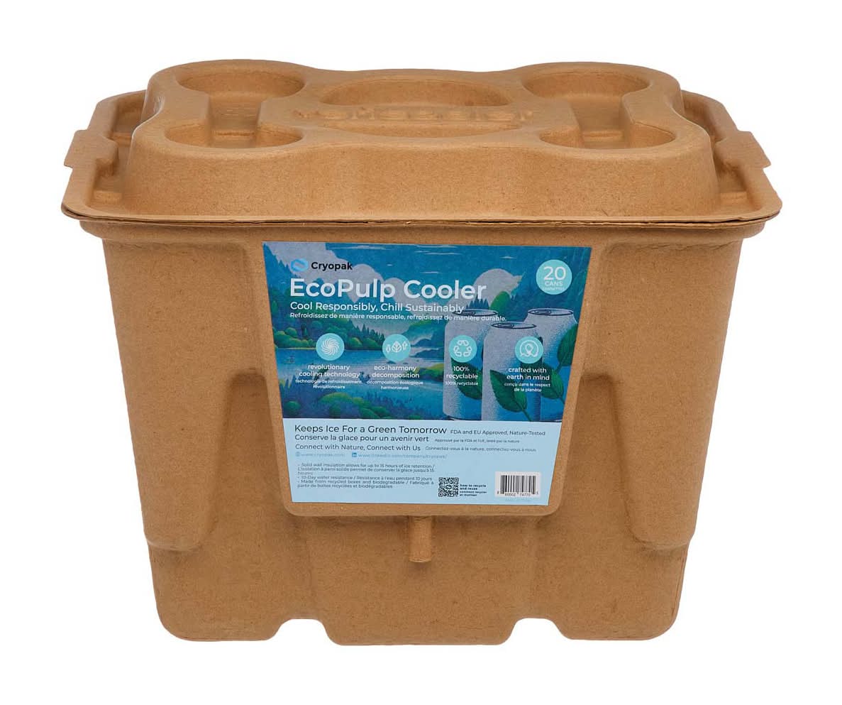 Cryopak Brown Taper Shaped Ecopulp Cooler 20 Cans Capacity