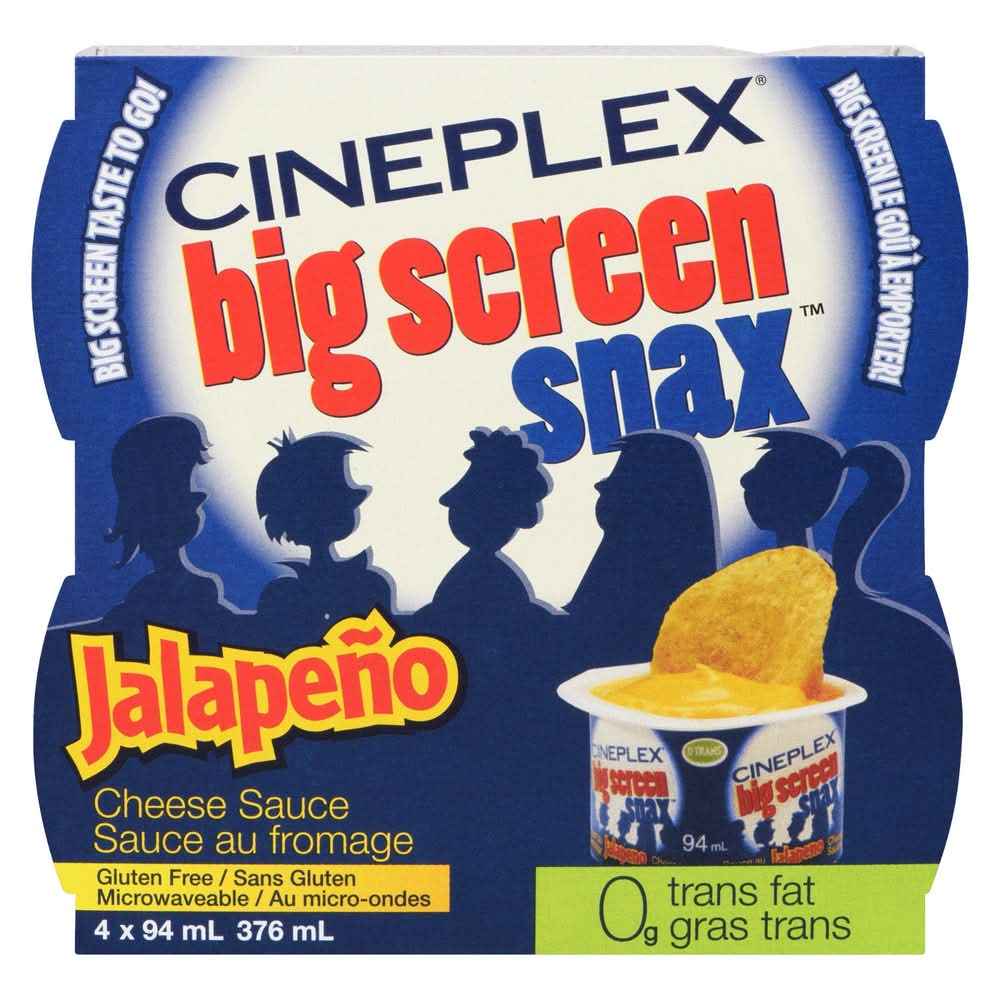 Cineplex Big Screen Snax Cheese Sauce Jalapeño (4 x 94 ml)