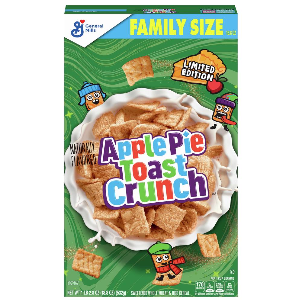 General Mills Toast Crunch Breakfast Cereal With Whole Grain, Apple Pie (18.8 oz)