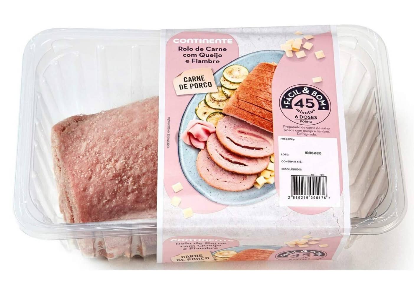 Rolo de Carne de Porco com Queijo e Fiambre Continente (emb. 1,05 kg)