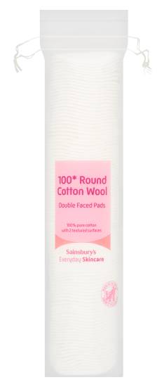Sainsbury's Double Faced Cotton Wool Pads (100 pack)