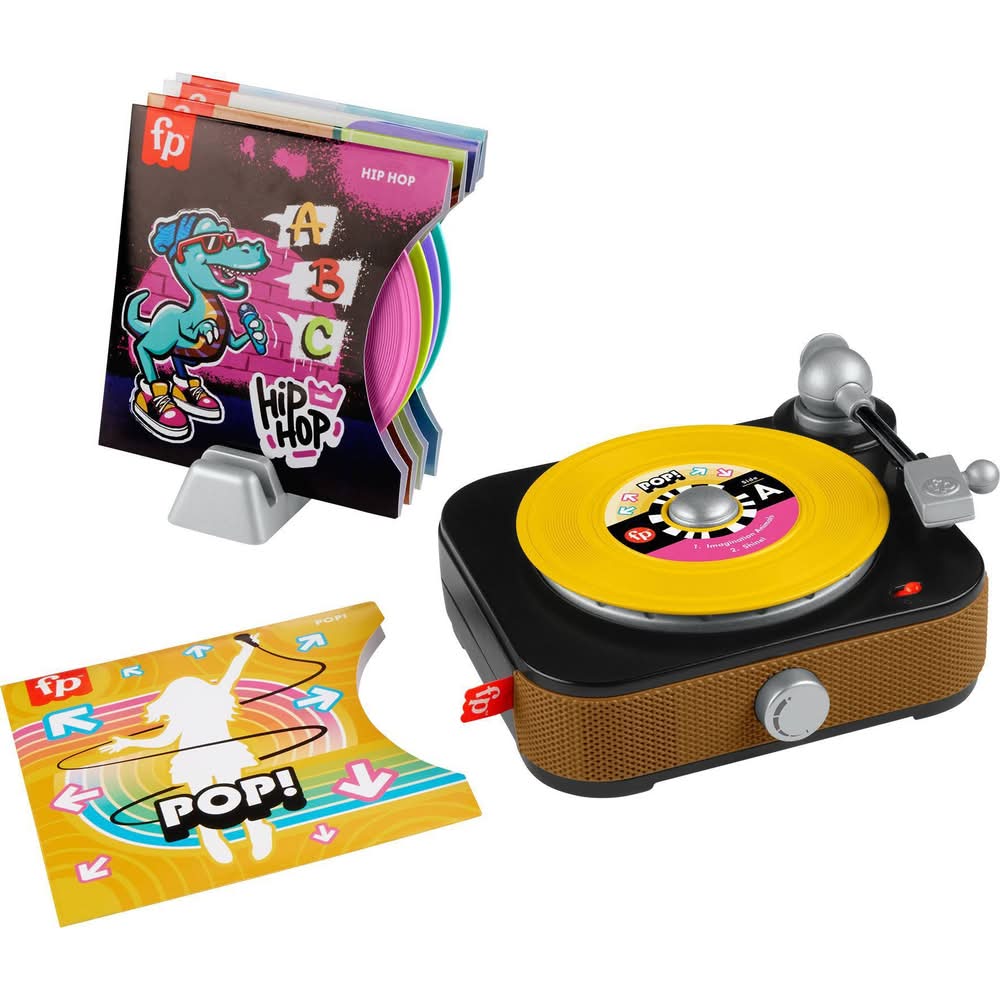 Fisher-Price Age 3y+ Rocking Record Player Musical Toy For Preschool Pretend Play