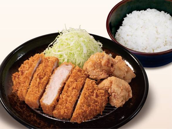 厚切りロースかつ＆唐揚げ定食
