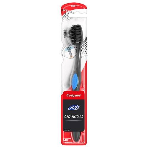 Colgate 360 Charcoal Toothbrush Slimmer Tip Soft Bristles - 1.0 ea