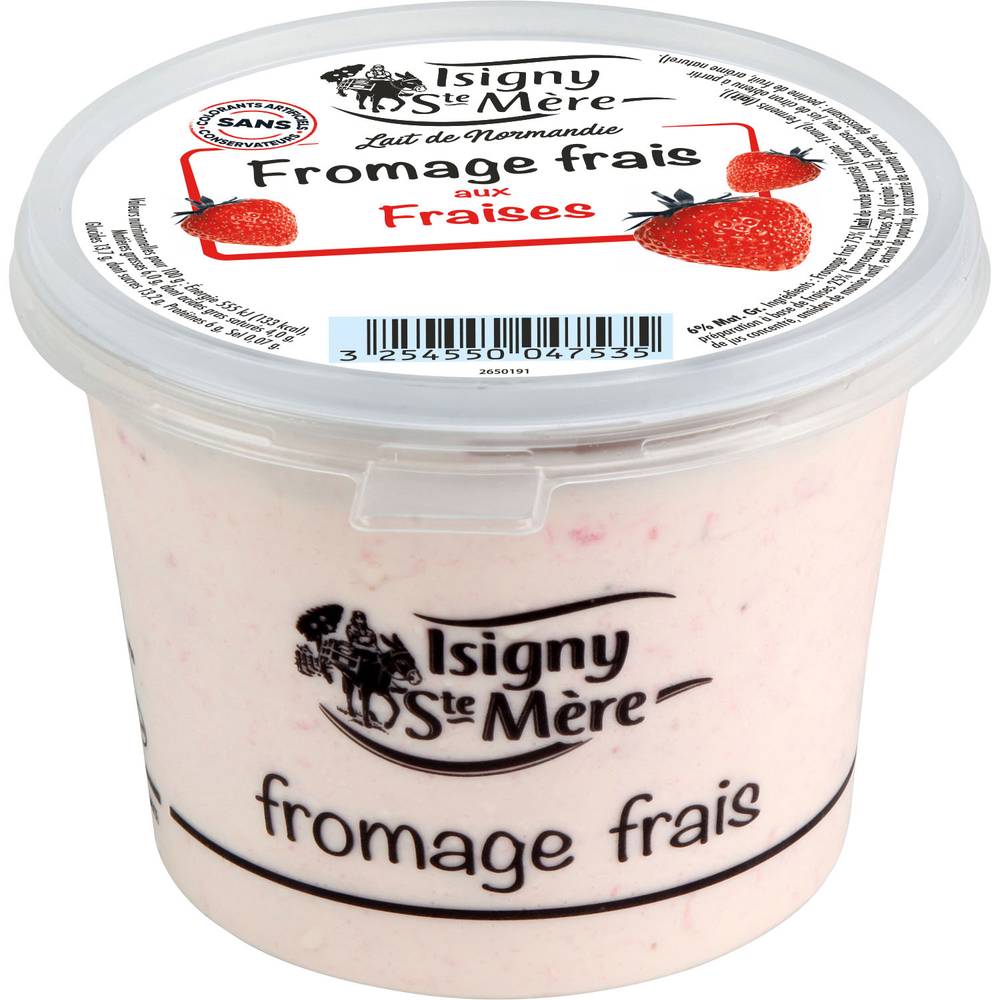 Isigny Sainte-Mère - Fromage frais de savoureux morceaux de fruit, fraise (500g)