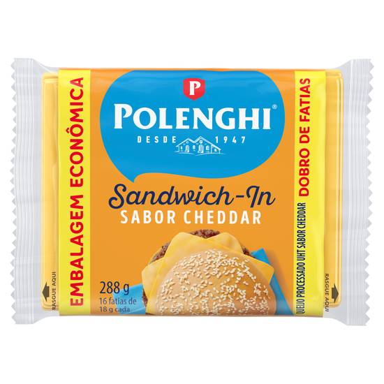 Polenghi queijo sabor cheddar fatiado (288g)