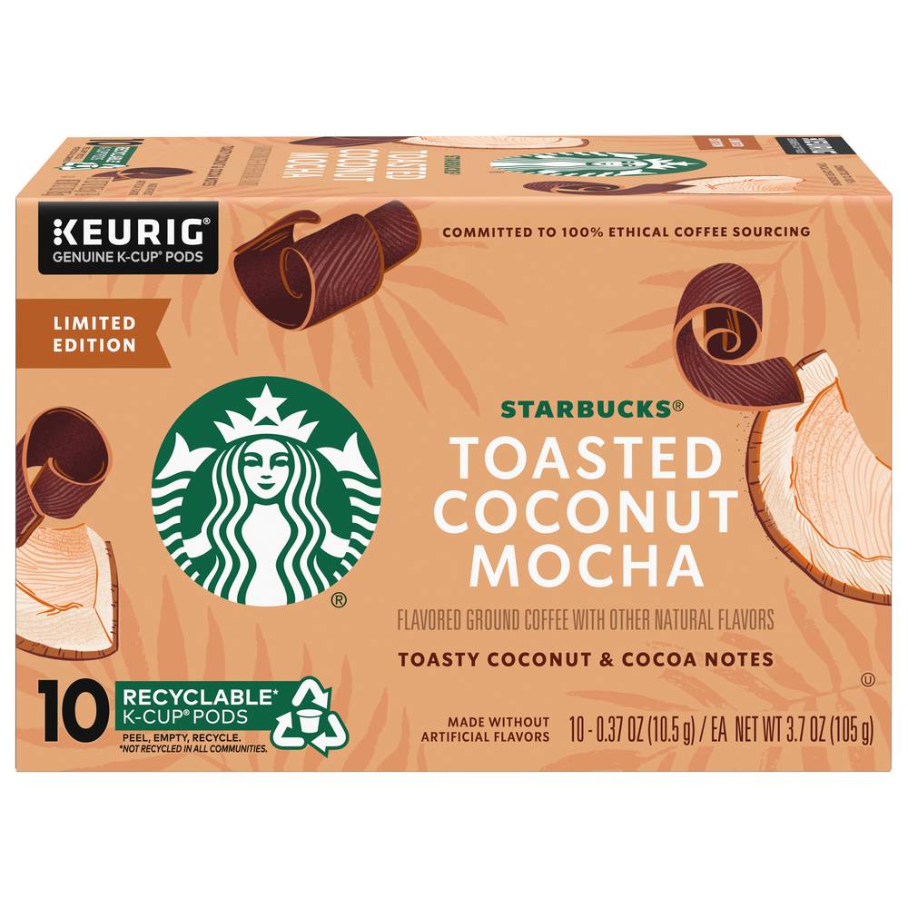 Starbucks K-Cup Pods Ground Toasted Coconut Mocha Coffee (3.7 oz, 10 ct)