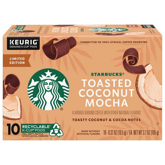 Starbucks K-Cup Pods Ground Toasted Coconut Mocha Coffee (10 ct, 0.37 oz)